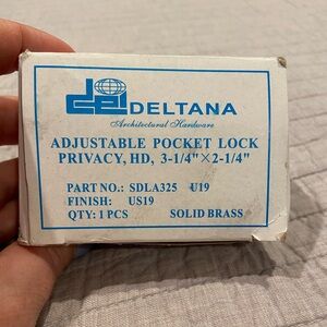 Deltana Adjustable Pocket Door Lock – Solid Brass Privacy Lock (US19) – New